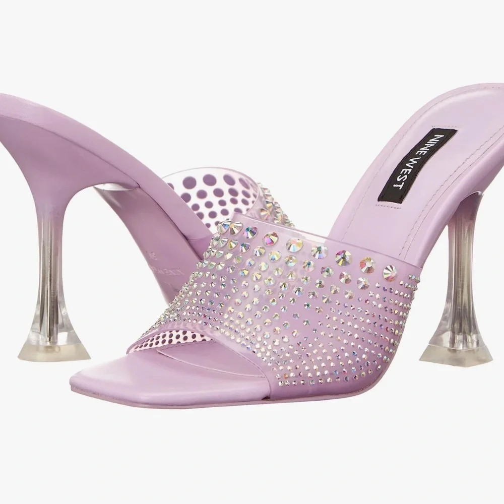 Nine West ZipTip3 Lilac Mule High Heel Sandals  Women’s size 8.5 Brand New - Picture 2 of 8